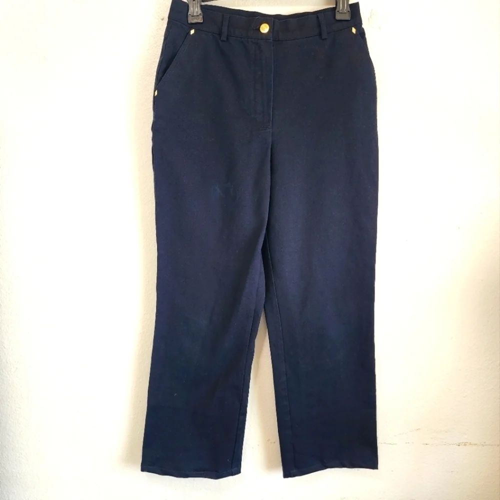🌸‎ St John | Cropped High Waist Straight Leg Pants. Size 8, Black